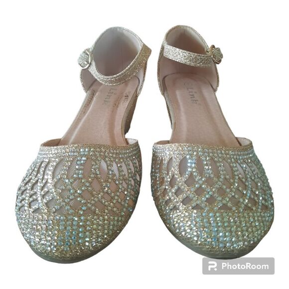 Link Sparkle Glitter Jeweled Wedge Heel Sandals - Picture 3 of 3